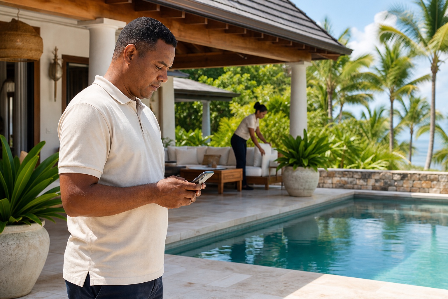 A trusted local property care team looking after a tropical villa